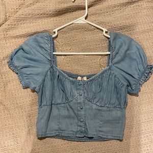 NWT- denim corset crop top